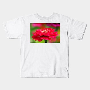 Pink zinnia flower Kids T-Shirt